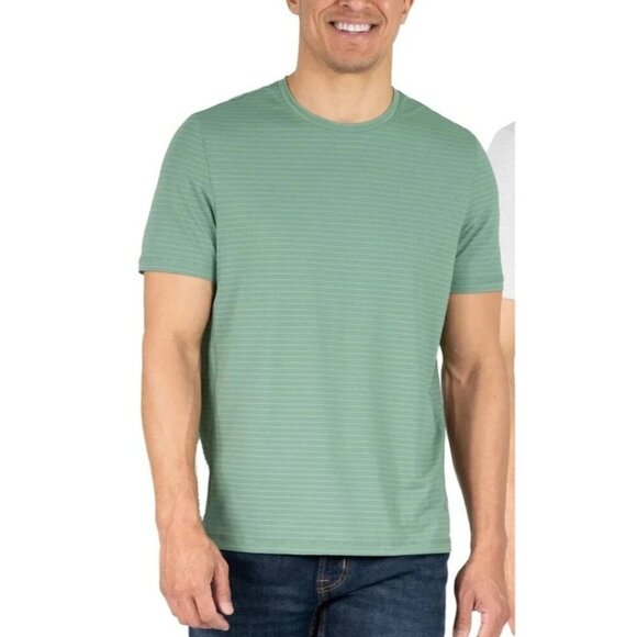 NWOT Soybu Men's M Green Striped Short Sleeve Active T-Shirt - Picture 1 of 8